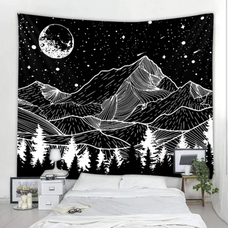 Mountain and moon tapestry Mandala Tapestry Wall Hanging Boho Decor Hippie Macrame Witchcraft Tapestry
Mountain and moon tapestry Mandala Tapestry Wall Hanging Boho Decor Hippie Macrame Witchcraft Tapestry