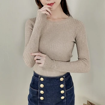 Solid Knitted Women O-Neck Sweaters And Korean Long Sleeve Pullovers Sueter Mujer Tops Winter Casual Sweet Ladies Jumper
Solid Knitted Women O-Neck Sweaters And Korean Long Sleeve Pullovers Sueter Mujer Tops Winter Casual Sweet Ladies Jumper
