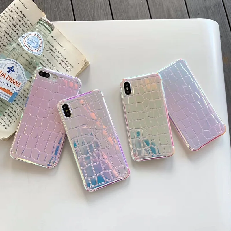 Luxury Laser Gradient Allochroic Crocodile Skin Case For iPhone XR 7 X XS Max 7 8 Plus Full Body soft TPU Phone Cover Shell
Luxury Laser Gradient Allochroic Crocodile Skin Case For iPhone XR 7 X XS Max 7 8 Plus Full Body soft TPU Phone Cover Shell