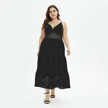 Plus Size Black Lace Cocktail Dresses Deep V-Neck Spaghetti Straps Hollow Out Spaghetti Straps Sexy Party Gowns Vestido Coctel
Plus Size Black Lace Cocktail Dresses Deep V-Neck Spaghetti Straps Hollow Out Spaghetti Straps Sexy Party Gowns Vestido Coctel