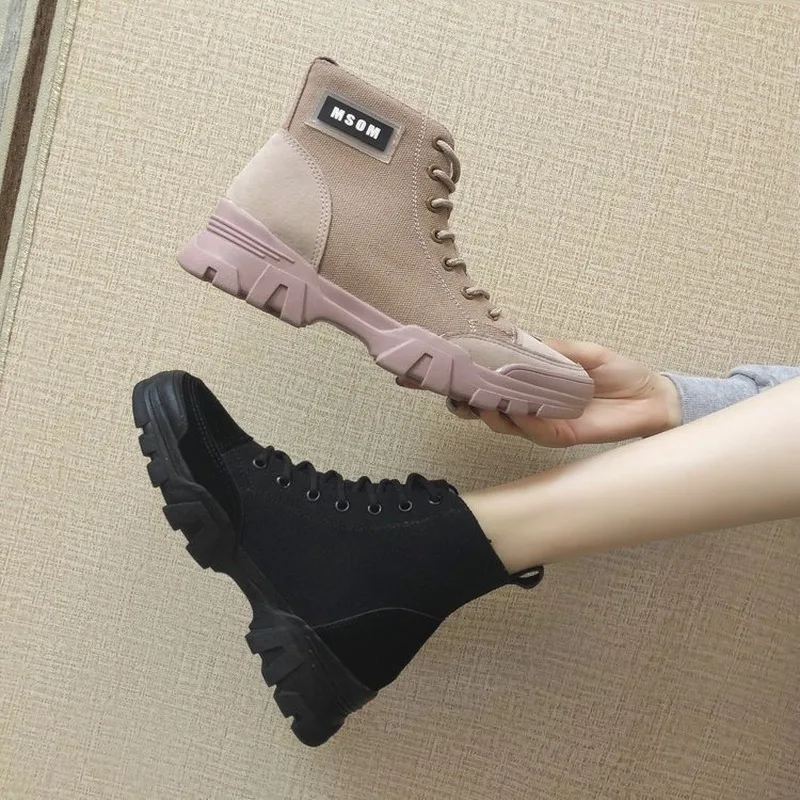 2019 Autumn Boots for Women Shoes Woman Thick Sole Heels Chunky Sneakers Women New Lace Up Canvas Casual Martin Boots Plus Size
2019 Autumn Boots for Women Shoes Woman Thick Sole Heels Chunky Sneakers Women New Lace Up Canvas Casual Martin Boots Plus Size