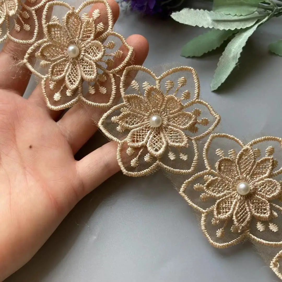 2 Yard Gold Pearl Lace Double Flower Embroidered Trim Ribbon Patchwork DIY Handmade Dress Wedding Sewing Supplies Craft 5.5 cm
2 Yard Gold Pearl Lace Double Flower Embroidered Trim Ribbon Patchwork DIY Handmade Dress Wedding Sewing Supplies Craft 5.5 cm