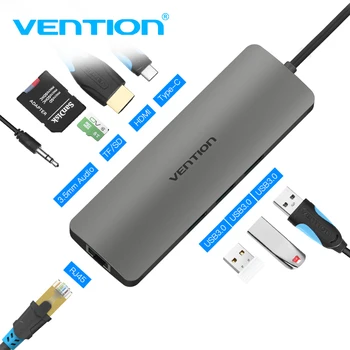 VEnTIO USB HUB All in One USB-C to HDMI VGA Card Reader RJ45 PD Adapter for MacBook Samsung Galaxy S8 Mate 10 Type C HUB USB 3.0
VEnTIO USB HUB All in One USB-C to HDMI VGA Card Reader RJ45 PD Adapter for MacBook Samsung Galaxy S8 Mate 10 Type C HUB USB 3.0