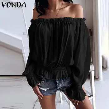 VONDA Autumn Blouses Casual Elastic Lace Up Hem Loose Chiffon Shirts Sexy Off The Shoulder Party Tops Women Solid Blusas S-5XL
VONDA Autumn Blouses Casual Elastic Lace Up Hem Loose Chiffon Shirts Sexy Off The Shoulder Party Tops Women Solid Blusas S-5XL