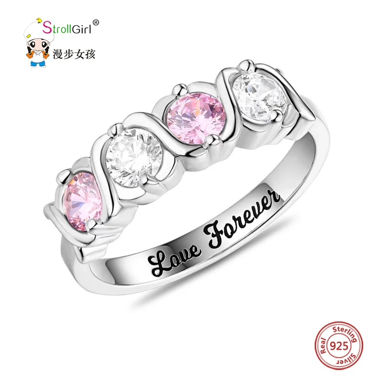 Strollgirl sterling silver personalized four birthstones with content carved XOXO ring woman fashion jewelry Valentines Day gift
Strollgirl sterling silver personalized four birthstones with content carved XOXO ring woman fashion jewelry Valentines Day gift