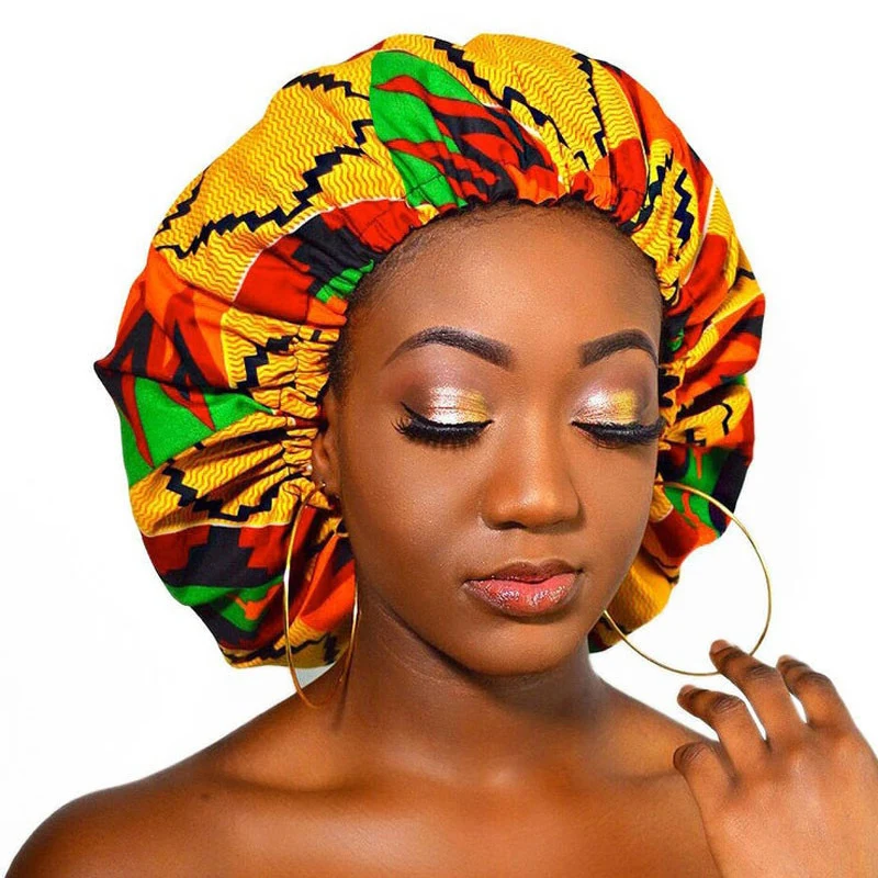 New Extra large printed double-layered nightcap African pattern print fabric Ankara stretch wide-brimmed hat night sleep hat
New Extra large printed double-layered nightcap African pattern print fabric Ankara stretch wide-brimmed hat night sleep hat