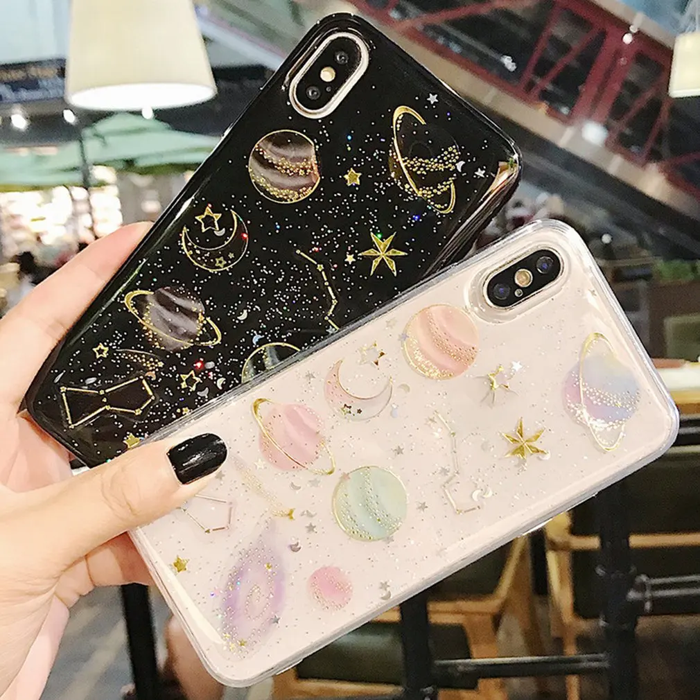 Lovers Glitter Space Planet For iPhone X/XS Clear Soft Silicone Star Cover For iPhone X/XS Phone Case Back
Lovers Glitter Space Planet For iPhone X/XS Clear Soft Silicone Star Cover For iPhone X/XS Phone Case Back