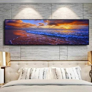 Natural Gold Beach Sunset Landscape Posters and Prints Canvas Painting Panorama Scandinavian Wall Art Picture for Living Room
Natural Gold Beach Sunset Landscape Posters and Prints Canvas Painting Panorama Scandinavian Wall Art Picture for Living Room