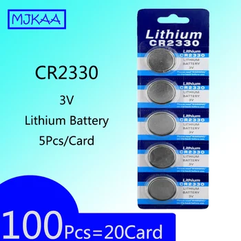 100Pcs=20Card CR2330 3V Lithium Battery Button Cell Batteries BR2330 ECR2330 KCR2330 EA-2330C Remote Control LED Flash
100Pcs=20Card CR2330 3V Lithium Battery Button Cell Batteries BR2330 ECR2330 KCR2330 EA-2330C Remote Control LED Flash