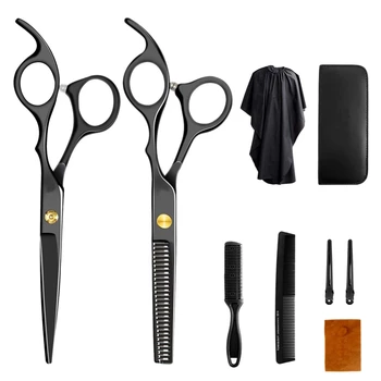 9 Pcs Hair Cutting Scissors Set Thinning Scissors Comb Cape Clips Hairdressing Shears Salon Set
9 Pcs Hair Cutting Scissors Set Thinning Scissors Comb Cape Clips Hairdressing Shears Salon Set