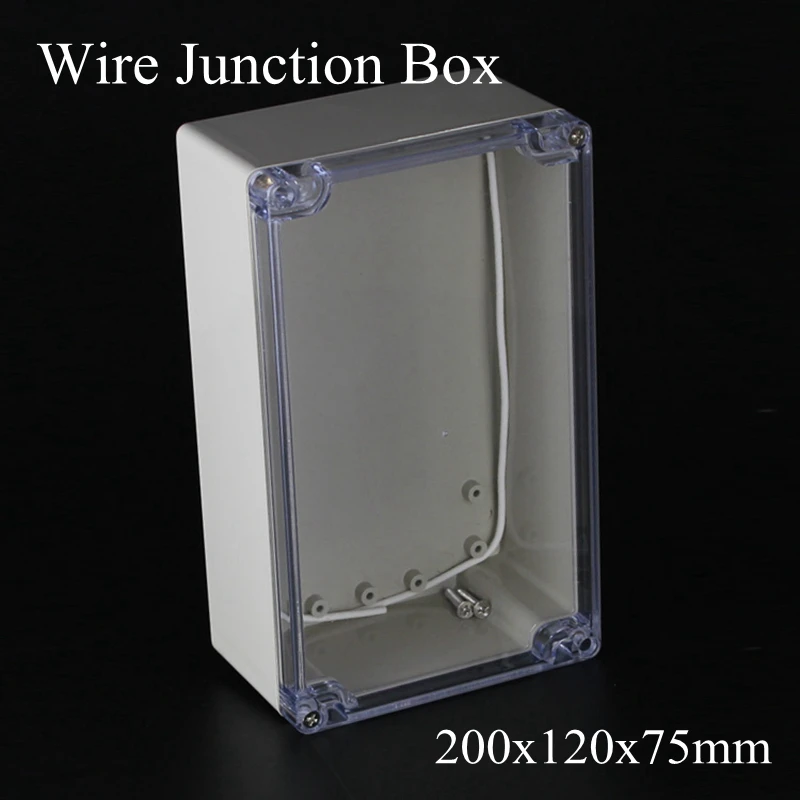 200x120x75mm ABS IP65 Waterproof Plastic Wire Junction Box Transparent Enclosure Clear Project Case Electronic Terminal 
200x120x75mm ABS IP65 Waterproof Plastic Wire Junction Box Transparent Enclosure Clear Project Case Electronic Terminal