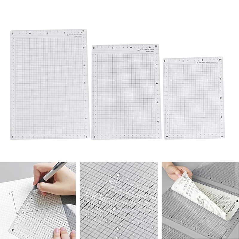 

Transparent Ruler Board A4 A5Students Writing Desk Pad PVC Grid Sewing Cutting Mats Drawing Clipboard Measuring Supplies