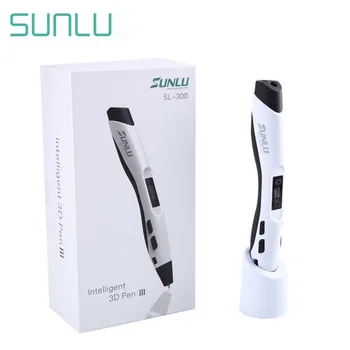 

SUNLU 3D Printer Pen SL-300 new DIY gift free ship with UK EU US Plug 8 Digital Speed Control for Drawing and DIY 3d pen printer