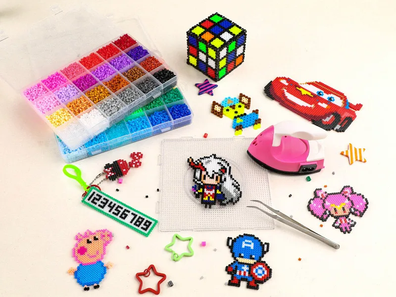 Pickled Bean Handmade Diy Set 24 Colors 9200 Pcs Hama Beads 5 Mm Pixel Stereo Drawing Girl Puzzle Toy Have Good Quality | Игрушки и