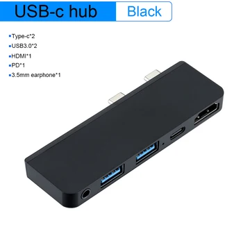 USB 3.0 Dual Type-C HUB USB-C Audio Adapter 4K HDMI Converter Support 5Gbps Data Splitter Docking Station for Surface PRO X
USB 3.0 Dual Type-C HUB USB-C Audio Adapter 4K HDMI Converter Support 5Gbps Data Splitter Docking Station for Surface PRO X