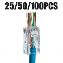 25/50/100pcs Network Cable Plug 8P8C Crimp End Plug Connectors Network Cable Network Cable Plug Adapter
25/50/100pcs Network Cable Plug 8P8C Crimp End Plug Connectors Network Cable Network Cable Plug Adapter