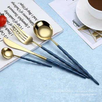 4 Pcs / Set Rose Gold Cutlery Set Blue Cutlery Set 18/10 Stainless Steel Cutlery Set Western Cutlery Set Silverware Cutlery Set
4 Pcs / Set Rose Gold Cutlery Set Blue Cutlery Set 18/10 Stainless Steel Cutlery Set Western Cutlery Set Silverware Cutlery Set
