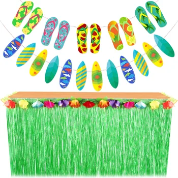 UNOMOR Hawaiian Table Skirt Tropical Hawaiian Party Decoration Set with 2 Paper Garlands
UNOMOR Hawaiian Table Skirt Tropical Hawaiian Party Decoration Set with 2 Paper Garlands