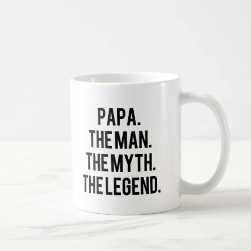 Фото Забавная кружка Papa the Man Myth Legend чайная чашка милые забавные кружки чашки для