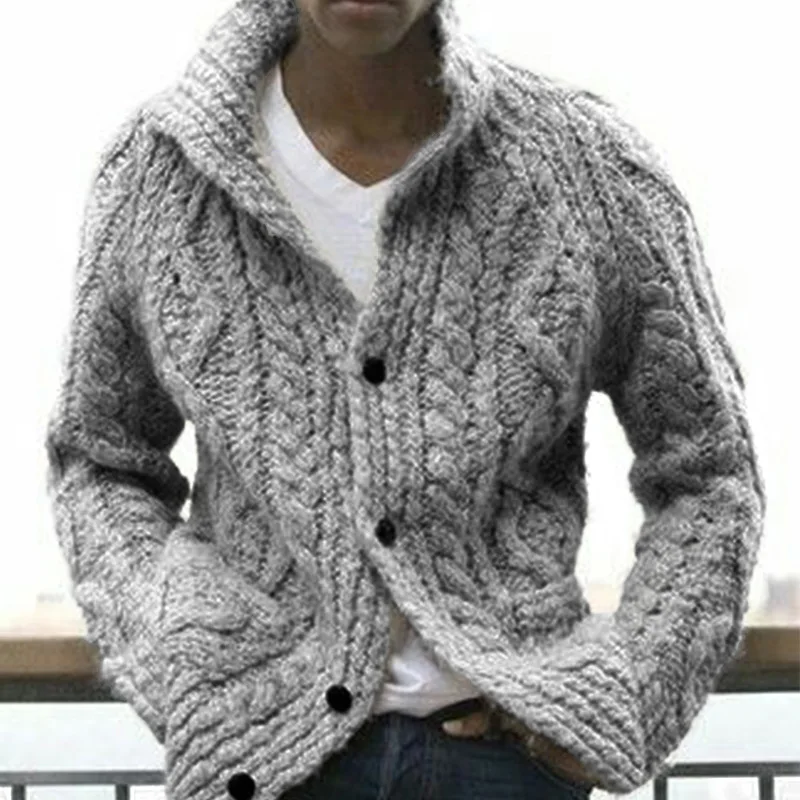 Autumn Winter Solid Color Retro Sweater Men Single Breasted Knitted Loose Plus Size Outwear Tops
Autumn Winter Solid Color Retro Sweater Men Single Breasted Knitted Loose Plus Size Outwear Tops