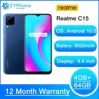 4GB 64GB Global Version 6000mAh Battery 13MP Quad Camera 6.5'' FullScreen 3 Card Slot Helio G35 Octa Core NFC Realme C15
4GB 64GB Global Version 6000mAh Battery 13MP Quad Camera 6.5'' FullScreen 3 Card Slot Helio G35 Octa Core NFC Realme C15