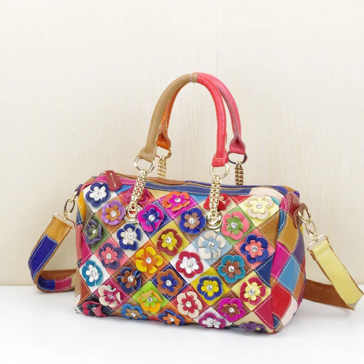 New Style Leather Cowhide WOMEN'S Bag Multi-color Flower Handbag Square Women's Shoulder Bag
New Style Leather Cowhide WOMEN'S Bag Multi-color Flower Handbag Square Women's Shoulder Bag