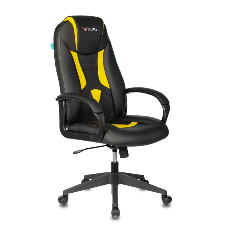 Кресло игровое БЮРОКРАТ VIKING 8N на колесиках искусственная кожа черный/желтый (viking