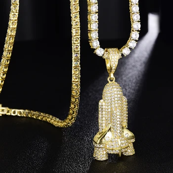 D&Z Iced Out Rocket Pendant & Necklace AAA+ Bling CZ Stone Hip Hop Gold Silver Color Charm Chains Jewelry Gifts
D&Z Iced Out Rocket Pendant & Necklace AAA+ Bling CZ Stone Hip Hop Gold Silver Color Charm Chains Jewelry Gifts