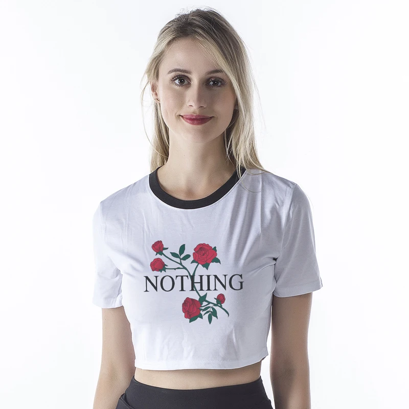 Vogue Korean NOTHING Letter Rose Print Harajuku Fashion Streetwear T-Shirts Women Short Sleeve Casual Crop Tank Top Hoodies
Vogue Korean NOTHING Letter Rose Print Harajuku Fashion Streetwear T-Shirts Women Short Sleeve Casual Crop Tank Top Hoodies