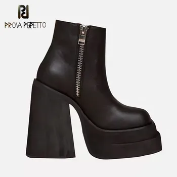 Prova Perfetto Classics Genuine Leather Women's Ankle Boots Concise Solid Color Round Toe Zipper-Sid Platform Lady Casual Shoes
Prova Perfetto Classics Genuine Leather Women's Ankle Boots Concise Solid Color Round Toe Zipper-Sid Platform Lady Casual Shoes
