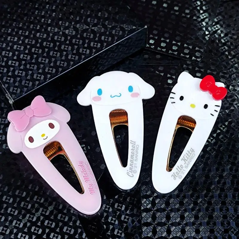 Kawaii Sanrio Детские аксессуары для волос Hello Kitty Mymelody Cinnamorol Kuromi милые открытки девочек