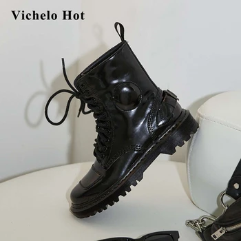 Vichelo Hot short boots natural leather handsome round toe thick low heel lace up energy lady soft women basic ankle boots L14
Vichelo Hot short boots natural leather handsome round toe thick low heel lace up energy lady soft women basic ankle boots L14