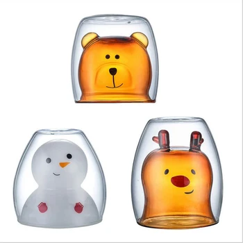 Factory wholesale high borosilicate double heat resistant glass bear cup snowman cup cartoon creative coffee cup juice milk cup
Factory wholesale high borosilicate double heat resistant glass bear cup snowman cup cartoon creative coffee cup juice milk cup