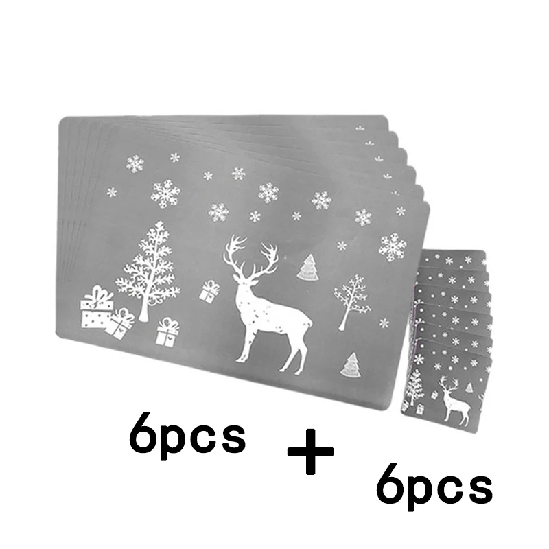 12pcs New Arrival Creative Christmas PVC Ptinted 6 Place Mats+6 Cup Mats Coasters Xmas Decor Household Supplies Restaurant Hote
12pcs New Arrival Creative Christmas PVC Ptinted 6 Place Mats+6 Cup Mats Coasters Xmas Decor Household Supplies Restaurant Hote