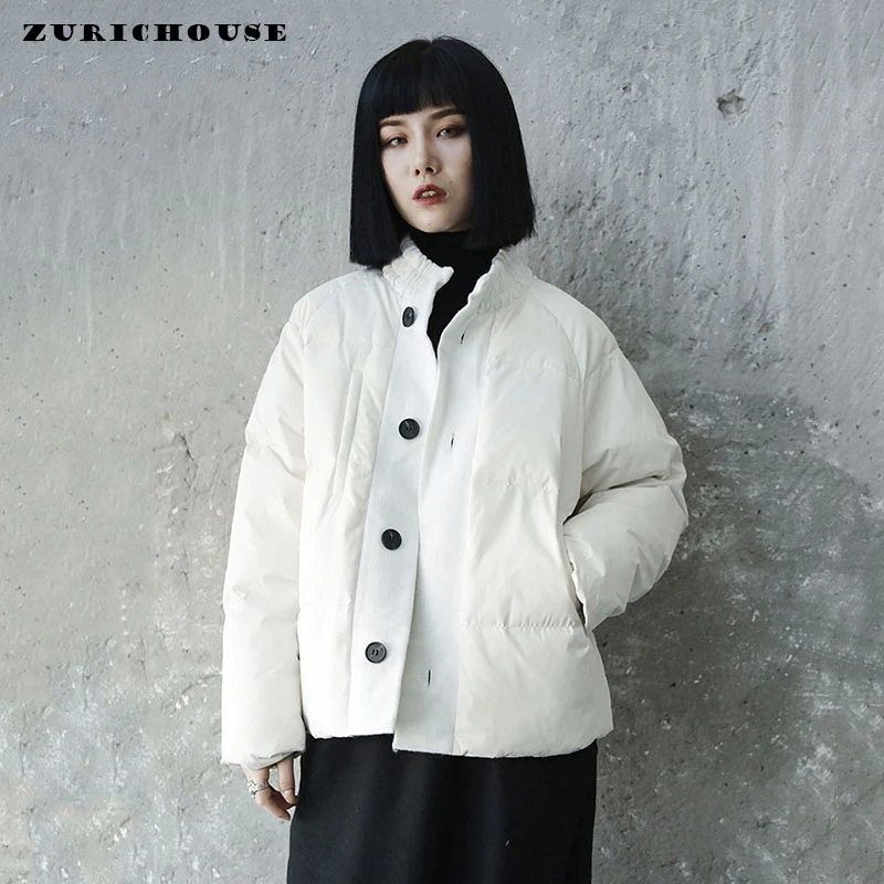 ZURICHOUSE 2019 Winter Down Jacket Women Fashion Contrast Color Button Design Japanese Style Women's White Duck Down Coat
ZURICHOUSE 2019 Winter Down Jacket Women Fashion Contrast Color Button Design Japanese Style Women's White Duck Down Coat