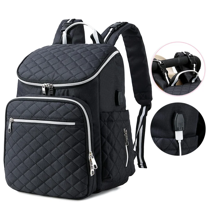 USB Baby Diaper Carrier Bag for Mom Travel Backpack Large Capacity Handbag Waterproof Nappy Bag Kits Mummy Maternity Nursing Bag
USB Baby Diaper Carrier Bag for Mom Travel Backpack Large Capacity Handbag Waterproof Nappy Bag Kits Mummy Maternity Nursing Bag