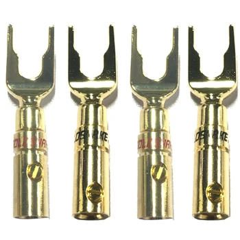 8-50pcs Hifi Audio Screw Fork Connector Adapter Nakamichi Brass Gold plated and Silver Plated Y Spade Speaker Plugs 
8-50pcs Hifi Audio Screw Fork Connector Adapter Nakamichi Brass Gold plated and Silver Plated Y Spade Speaker Plugs