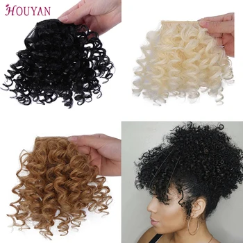 HOUYAN 6 Inch Kinky Curly Clip in Bangs For Wome Fake Hair Extensions Synthetic Hair Bangs Hairpieces
HOUYAN 6 Inch Kinky Curly Clip in Bangs For Wome Fake Hair Extensions Synthetic Hair Bangs Hairpieces