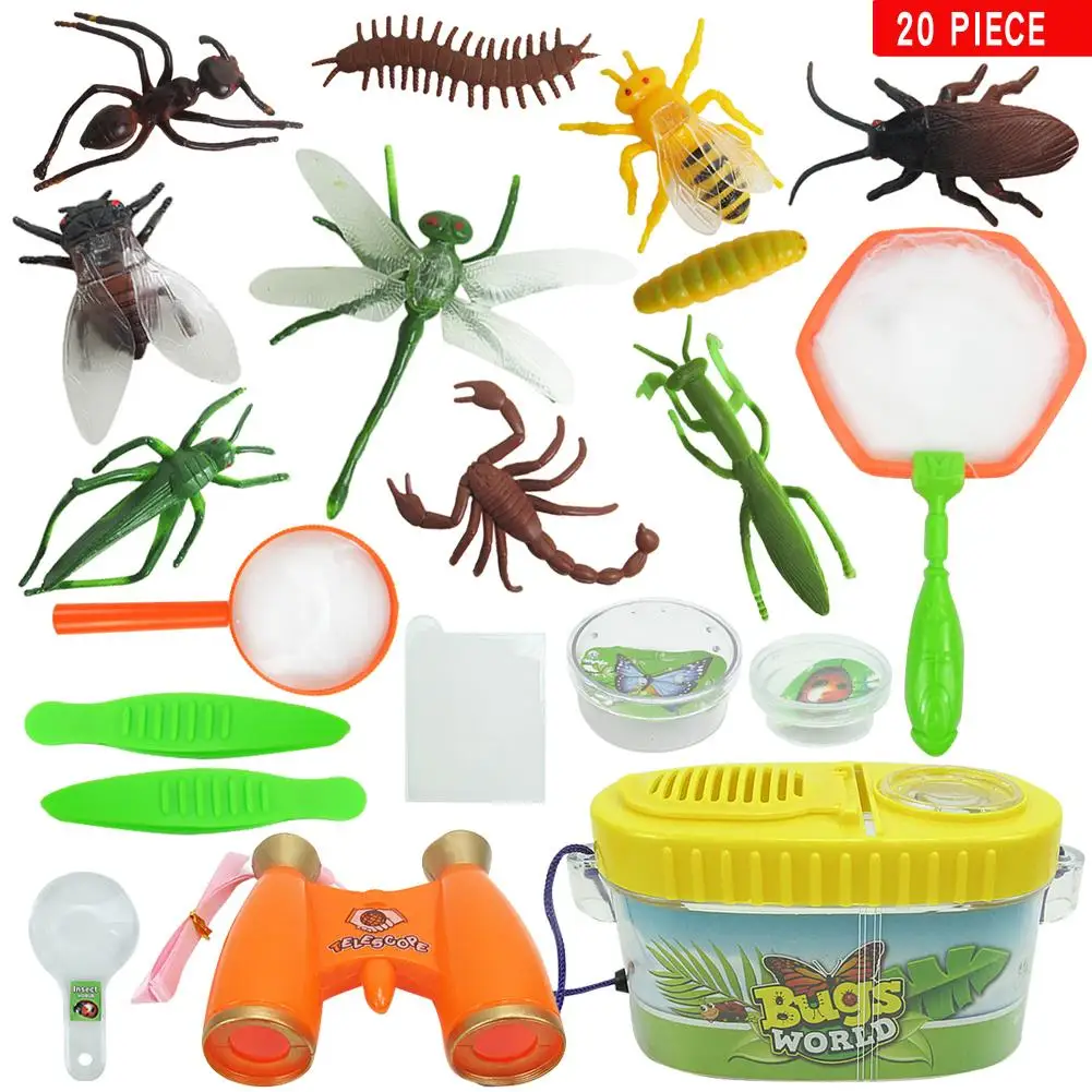 

20Pcs Insect Animal Sample Insect Observer Insect Trap Set Toy Children Outdoor Exploration Nature Toy Science Teaching Aid