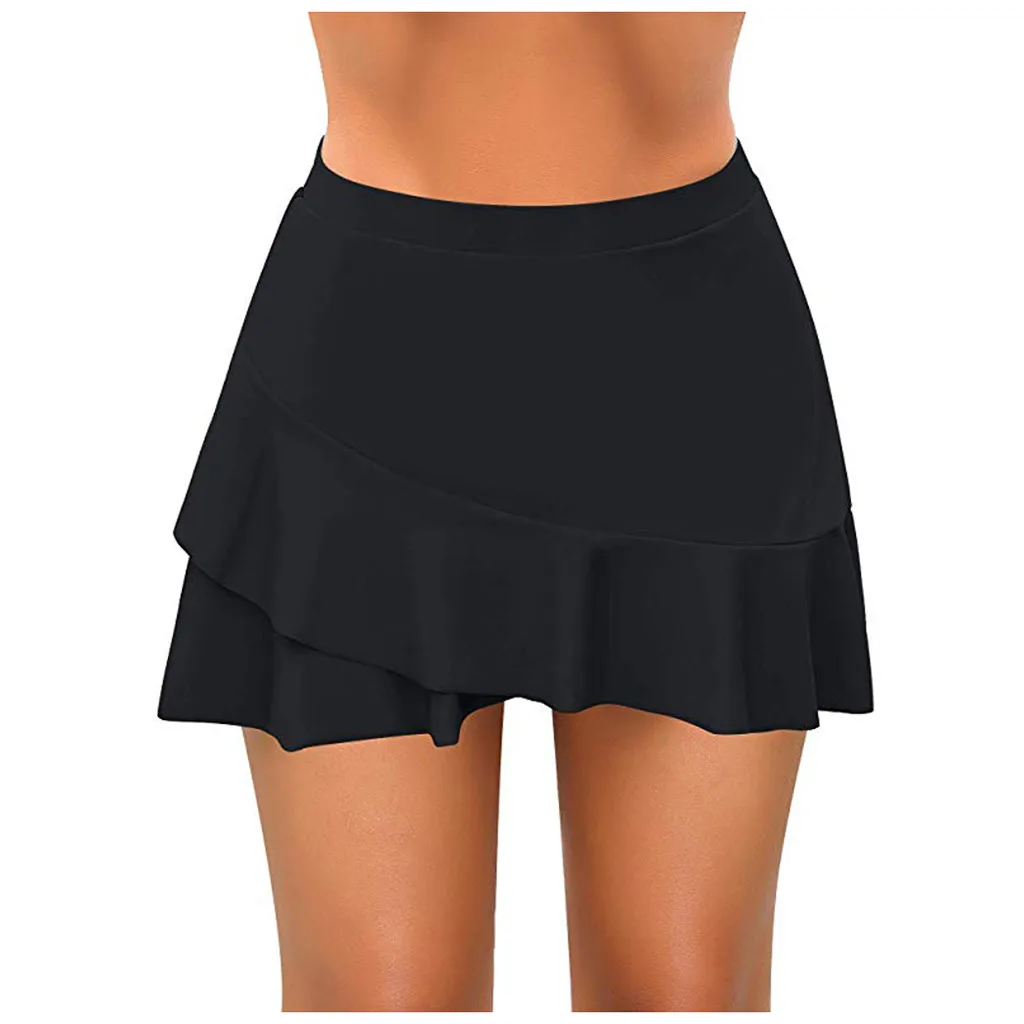 Женская Купальная юбка с высокой талией бикини спортивный купальный костюм