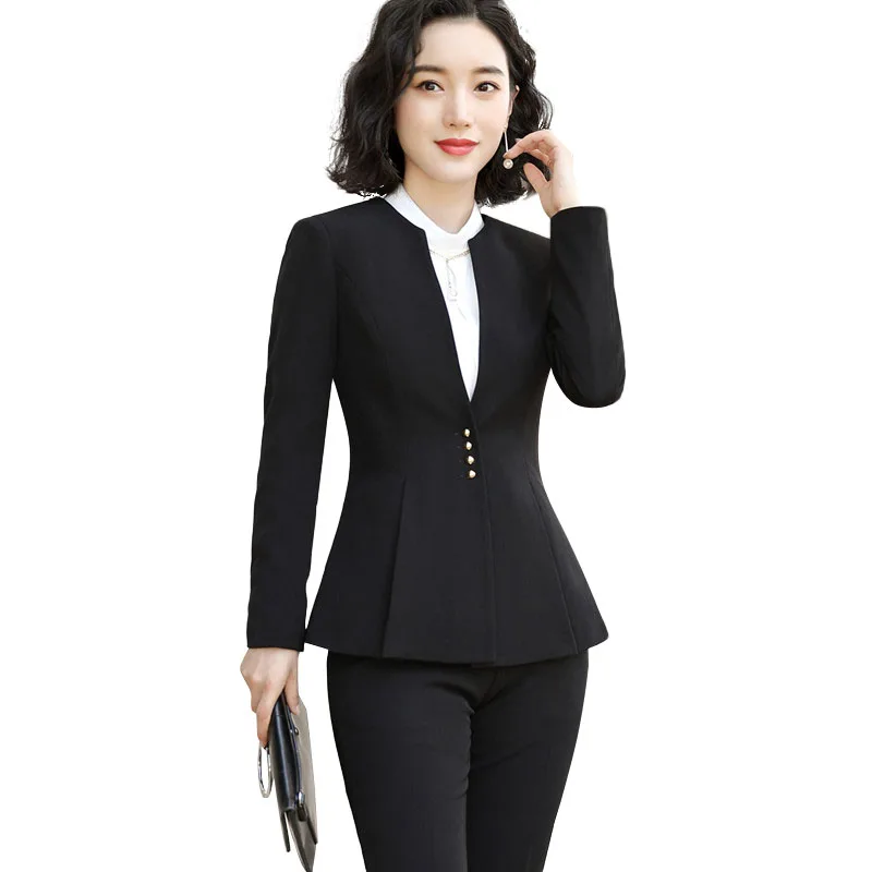 Naviu new fashion women suit high quality two pieces set for autumn and winter clothes formal office workwear 
Naviu new fashion women suit high quality two pieces set for autumn and winter clothes formal office workwear