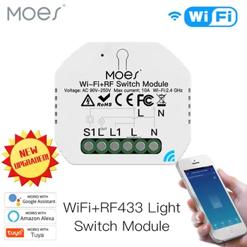 Mini DIY WiFi RF433 Smart Relay Switch Module Smart Life/Tuya App Control, Work with Alexa Google Home 1 Gang 1/2 Way
Mini DIY WiFi RF433 Smart Relay Switch Module Smart Life/Tuya App Control, Work with Alexa Google Home 1 Gang 1/2 Way