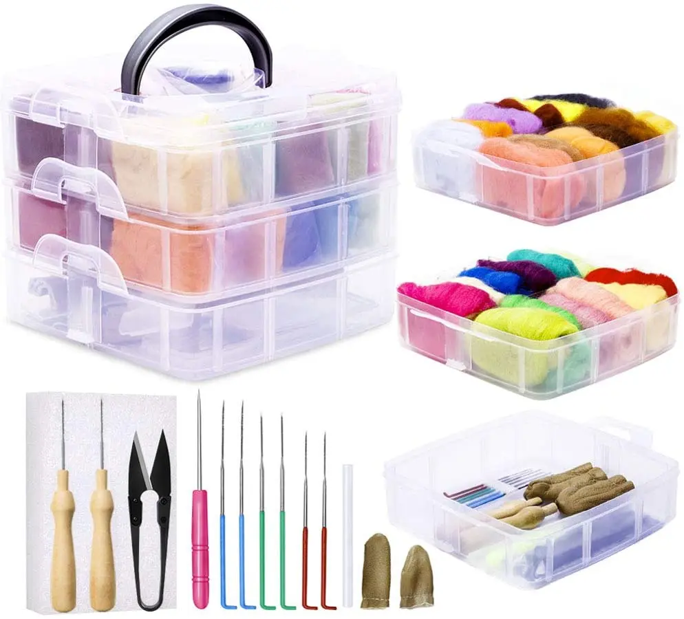 KAOBUY 38pcs Needle Felting Kit 24 Colors Wool Roving For Felting Needle Felting Starter Kit With Basic Felt Tools Supplies
KAOBUY 38pcs Needle Felting Kit 24 Colors Wool Roving For Felting Needle Felting Starter Kit With Basic Felt Tools Supplies