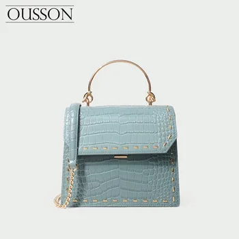 OUSSON 2020Designer BrandHighQualitymessenger Shoulder bagCrocodile texture messenger bag with metal chain, cowhide bag handbag
OUSSON 2020Designer BrandHighQualitymessenger Shoulder bagCrocodile texture messenger bag with metal chain, cowhide bag handbag