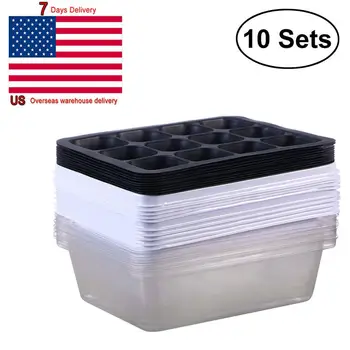 10 Pack Seedling Tray Seed Starter Tray With Dome And Base 12 Cells Plant Flower Pots Nursery Grow Box For Gardening Bonsai
10 Pack Seedling Tray Seed Starter Tray With Dome And Base 12 Cells Plant Flower Pots Nursery Grow Box For Gardening Bonsai