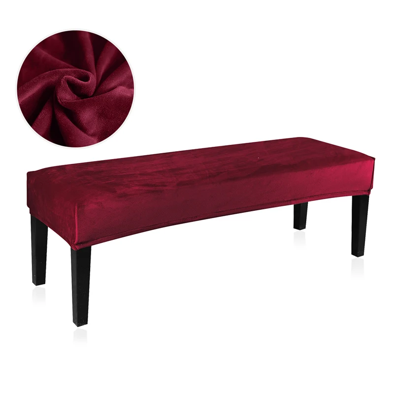 Housse de banc extensible en velours et Spandex, élastique, pour salle à manger, chaise, siège, hôtel, maison, salon, cuisine, chambre à coucher Housse de banc extensible en velours et Spandex, élastique, pour salle à manger, chaise, siège, hôtel, maison, salon, cuisine, chambre à coucher