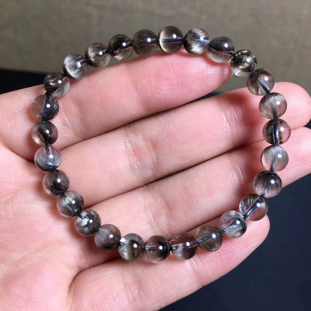 Natural Brookite Silver Rutilated Quartz Bracelet Clear Round Beads 6.8mm Women Men Wealthy Genuine AAAAA
Natural Brookite Silver Rutilated Quartz Bracelet Clear Round Beads 6.8mm Women Men Wealthy Genuine AAAAA