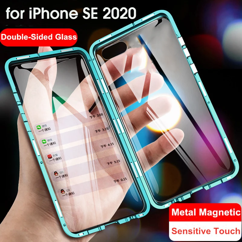 Capa 360 Case For iPhone SE 2020 SE 2 SE2 Magnetic Metal Phone Case Cover For iPhone se 2020 Double Side Tempered Glass Funda
Capa 360 Case For iPhone SE 2020 SE 2 SE2 Magnetic Metal Phone Case Cover For iPhone se 2020 Double Side Tempered Glass Funda