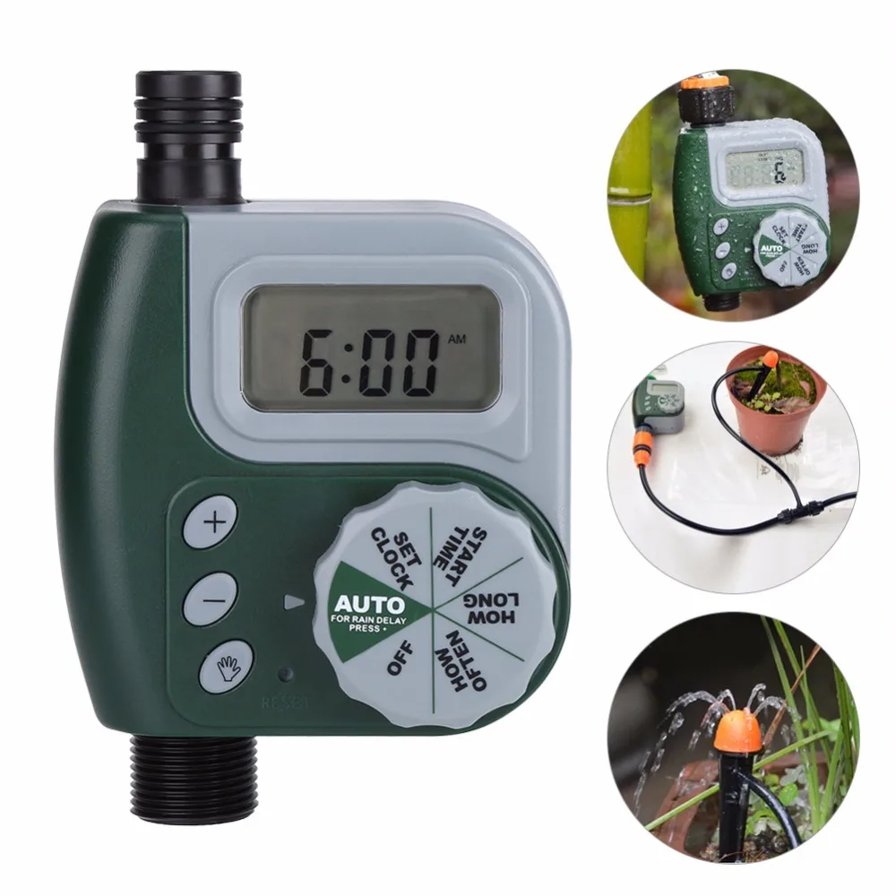 Garden Automatic Watering Timer Faucet Hose Bib Electronic Irrigation Controller Garden Watering Control System
Garden Automatic Watering Timer Faucet Hose Bib Electronic Irrigation Controller Garden Watering Control System