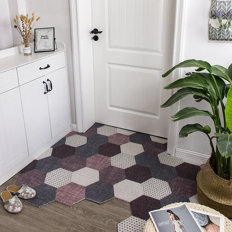 DIY Doormat Carpet Cut Irregular Silk Loop Doorway Entrance Outdoor Foot Doormat Hexagon Pattern Non-slip Waterproof Mat Carpet
DIY Doormat Carpet Cut Irregular Silk Loop Doorway Entrance Outdoor Foot Doormat Hexagon Pattern Non-slip Waterproof Mat Carpet